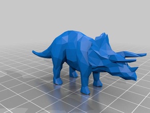 low poly triceratops La stampa 3d animale cool creatura dinosauro lowpoly semplice 3d print model - Mito3D