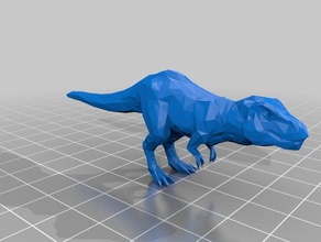 low-poly tyrannosaurus 3d-drucken Tier cool Kreatur Dinosaurier lowpoly remix einfach rex 3d print model - Mito3D