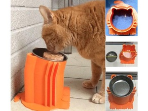 gato plato de comida titular d 10cm las mascotas bol tazón cat 3d print model - Mito3D