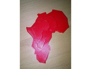 africa in pila art 3d print model - Mito3D