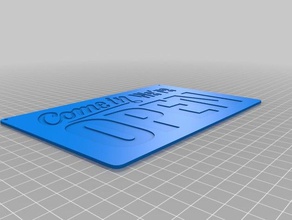 Zeichen zu öffnen Schilder & logos business design eine Farbe sign signage zwei 3d print model - Mito3D