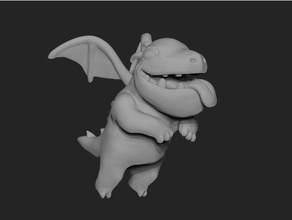 clash royale baby dragon creatures clans video game 3d print model - Mito3D