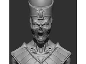 undead bishop egypt 3d printing bust chess figure priest sculpture zombie 3d print model - Mito3D