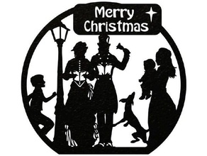 merry christmas carolers - plaque signs & logos merrychristmas quote 3d print model - Mito3D