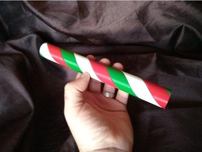 candy cane pole three colour - single extruder toys & games candycane christmas decoration fidget toy 3d print model - Mito3D