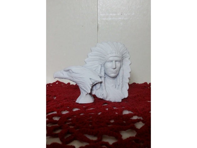 indian chief eagle scans & replicas american native table decor 3D print model - Mito3D