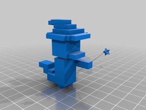 pixel wizard art fam fidget fidgetspiiner figurine findget spinner fire goomy icee mage minecraft neopixel penguin pixelated pixeler videogame wand 3d print model - Mito3D