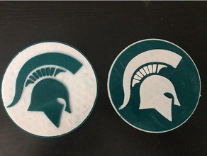 michigan state university msu fridge magnet signs & logos basketball college detroit dual dualstrusion color extruder extrusion football logo magnetic spartan spartans sport sports two 3d print model - Mito3D