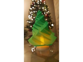 futuristic christmas tree math art decoration customizable illumination openscad python solidpython vase mode 3d print model - Mito3D