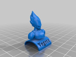 busto de vegeta avec zócalo 3d print model - Mito3D