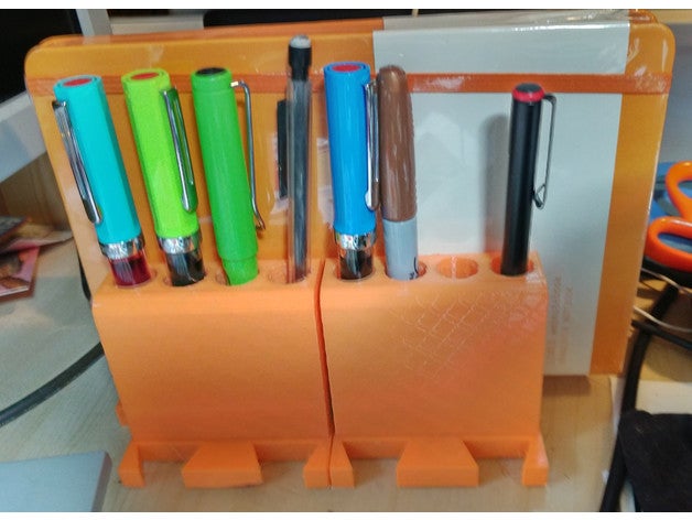 connectable pen notebook holder office connecting fountain pens 3D print model - Mito3D
