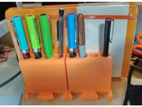 connectable pen notebook holder office connecting fountain pens 3d print model - Mito3D