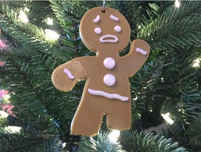 dual multi material gingerbread man no legs decor extrusion multicolor shrek xmas tree ornaments 3d print model - Mito3D