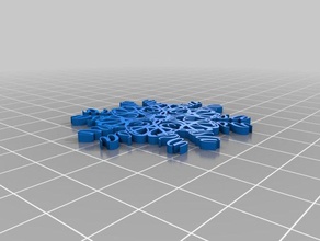 my customized text snowflake generator risa decor 3d print model - Mito3D