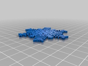 my customized text snowflake generator risa & matt decor 3d print model - Mito3D