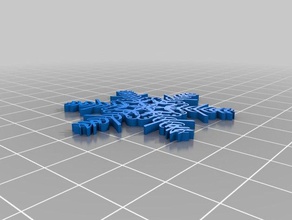 my customized text snowflake generator aidan decor 3d print model - Mito3D