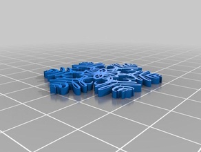 my customized text snowflake generator ella decor 3d print model - Mito3D