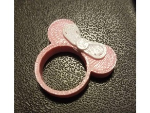 minnie mouse ring rings dual dual extrusion girls ring minnie minnie mouse ring 3d print model - Mito3D