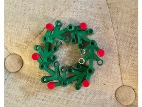 lego corona decoración de navidad adorno flores 3d print model - Mito3D