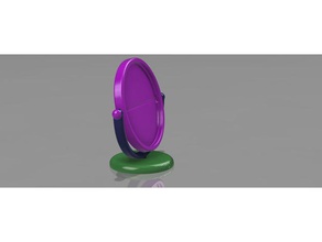 ronde led miroir de la mode titulaire lampe à lumière del mont bande maquillage organisateur support pour rétroviseur montage du 3d print model - Mito3D