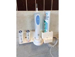 braun oral-b wall mount charger toothbrush holder bathroom electric 3d print model - Mito3D