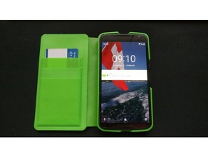 nexus 6 carteira de caso - personalizável telefone celular pára-choques cheetah personalizador sistemas gravado nexus6 ninjaflex openscad paramétrico semiflex texto a 3d print model - Mito3D