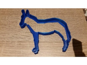 donkey Ausstecher Küche und Esszimmer 3d cookie cutters cookiecutter cutter Esel einfach drucken 3d print model - Mito3D
