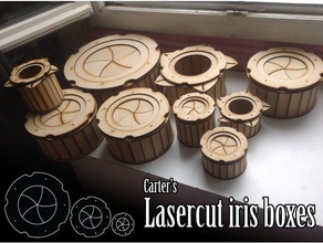 lasercut iris box v2 - various sizes containers 3d print model - Mito3D