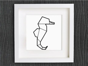 özelleştirilebilir origami denizatı hayvanlar 2d sanat hayvan bilezik özelleştirilmiş customizer dekor dekorasyon dekoratif küpe balık geometrik homedecor ev dekorasyonu Ev Dekorasyon takı lowpoly poly düşük kolye openscad yüzük seahorse deniz seepferdchen duvar 3d print model - Mito3D