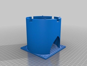 meu personalizados castelo-torre redonda sistema modular chão brinquedos de construção personalizado 3d print model - Mito3D