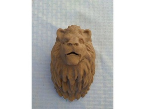 testa di leone criniera placca scansioni & repliche lion head knocker 3d print model - Mito3D