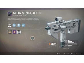 mida minitool submachine gun legendary video games destiny game weapon 3d print model - Mito3D