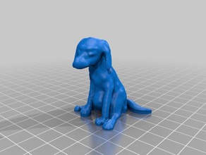 sad dog sculptures 3d print model - Mito3D