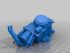 crashed warhammer steam tank terrain toy & game accessories 3d print model - Mito3D