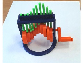 sine wave toy 10-pin - less jamming physics & astronomy mechanical sin 3d print model - Mito3D