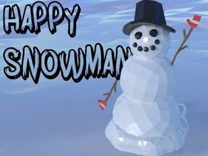 mutlu küçük kardan adam modelleri Noel frosty snowman şapka kar modeli şekil 3d print model - Mito3D