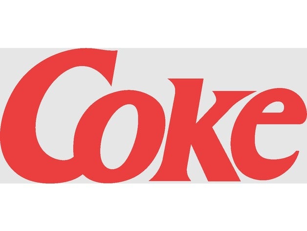 coke logo 1987-2003 les signes et logos coca cola la ancien grandes lignes de modèle 3D print model - Mito3D