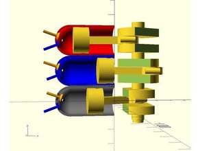 moteur à combustion interne anamation l'ingénierie openscad 3d print model - Mito3D