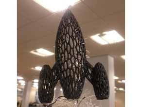voronoi-Rakete Skulptur Weihnachtsbaum-topper Skulpturen Weihnachts-Dekoration retrorocket Rakete Raum Raumschiff voronoi 3d print model - Mito3D