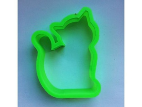 pl tzchenausstecher katze cookie cutter cat 3d printing 3d print model - Mito3D