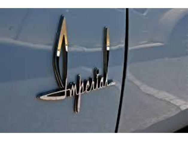 1963 chrysler imperial side badge automotive 3d car name tag american made antique auto automobile logo sign popular trending vintage 3D print model - Mito3D