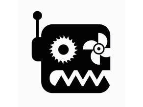 botgrinder de la moneda La impresión en 3d Logo signo bot logotipo amoladora el robot 3d print model - Mito3D