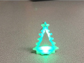 led christmas tree ornament - removable battery decor decoration cr2032 3d print model - Mito3D