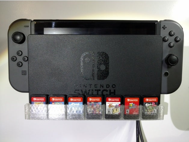 nintendo interrupteur mural jeu de cartouche stockage les jeux vidéo le support console d'affichage dock titulaire mont organisateur étagère stand commutateur mur 3D print model - Mito3D