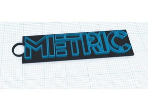 metrica band portachiavi logo famiglia nero blu chiave keychain 3d print model - Mito3D