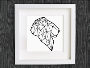 customizable origami lion head animals 2d art animal bad boy bracelet cat customized customizer decor decoration decorations decorative earring geometric geometrical homedecor home jewelry lowpoly low poly necklace openscad pendant ring wall 3d print model - Mito3D