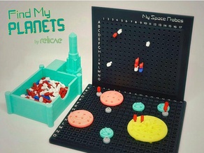 find my planets - guessing game battleship style toys & games 2 player astronomy boardgame celestial discovery fun guess kids moon planet science education solar system space star 3d print model - Mito3D