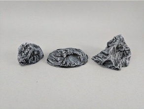 rock outcroppings sample toy & game accessories 28mm 40k boardgame dnd dungeons dragons gaming openforge pathfinder roleplaying rpg scatter terrain star wars stone tabletop wargaming warhammer 3d print model - Mito3D