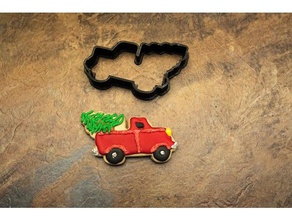 Noel ağacı kamyon kurabiye kalıbı mutfak ve yemek cookiecutter çerez kesici 3d print model - Mito3D