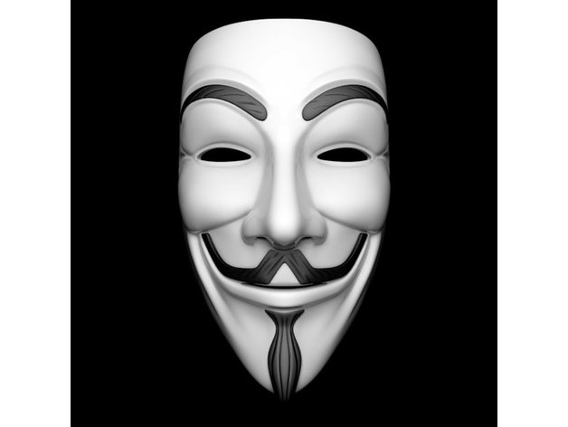 anonymous mask toy & game accessories guy fawkes one print v vendetta 3D print model - Mito3D